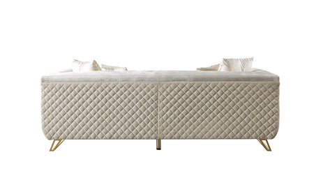 Anica Ivory Velvet Living Room Set (Sofa & Loveseat) from Nova Furniture - Luna Furniture