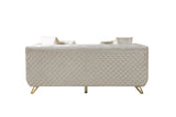Anica Ivory Velvet Living Room Set (Sofa & Loveseat)