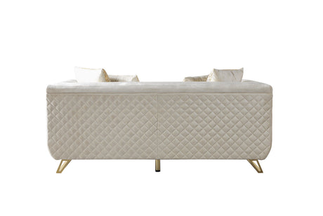 Anica Ivory Velvet Living Room Set (Sofa & Loveseat) from Nova Furniture - Luna Furniture