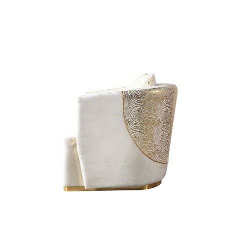 Anica Ivory Velvet Chair from Nova Furniture - Luna Furniture