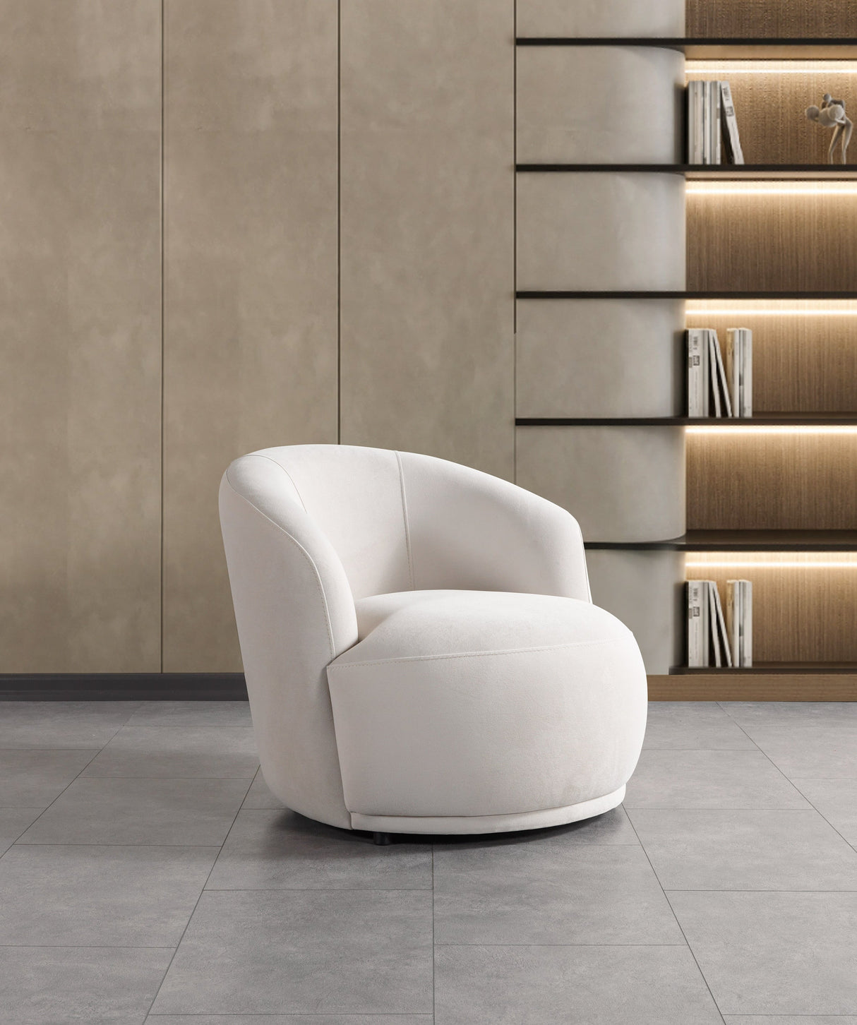 Bonita Ivory Velvet Accent Chair from Nova Furniture - Luna Furniture