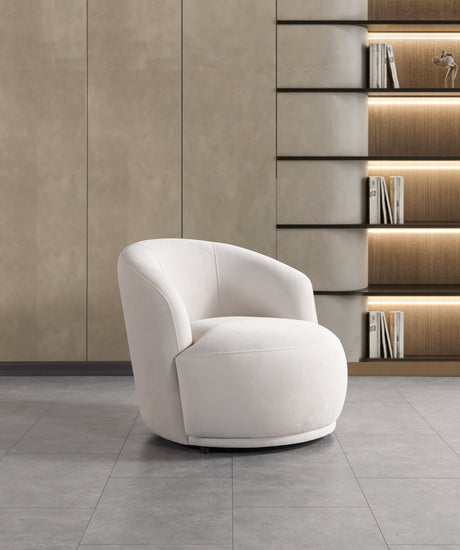 Bonita Ivory Velvet Accent Chair from Nova Furniture - Luna Furniture