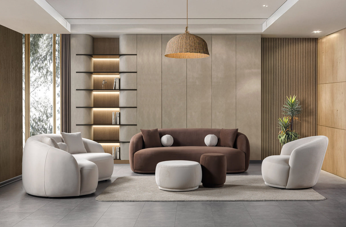 Bonita Ivory Velvet Sofa & Loveseat from Nova Furniture - Luna Furniture