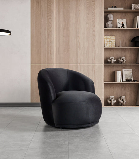 Bonita Black Velvet Accent Chair from Nova Furniture - Luna Furniture