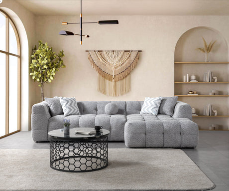Ivy Gray Boucle RAF Sectional from Nova Furniture - Luna Furniture
