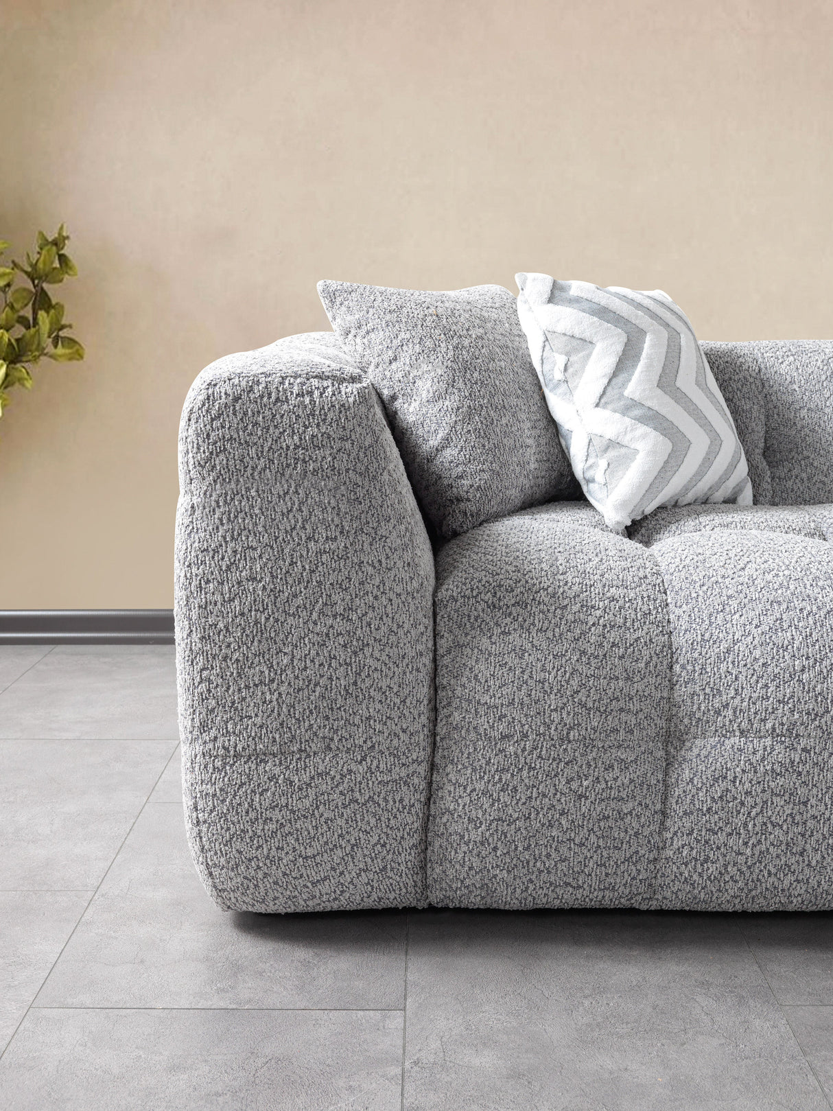 Ivy Gray Boucle RAF Sectional from Nova Furniture - Luna Furniture