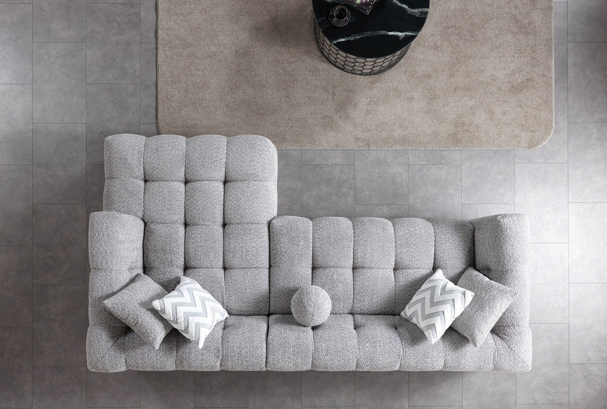 Ivy Gray Boucle RAF Sectional from Nova Furniture - Luna Furniture