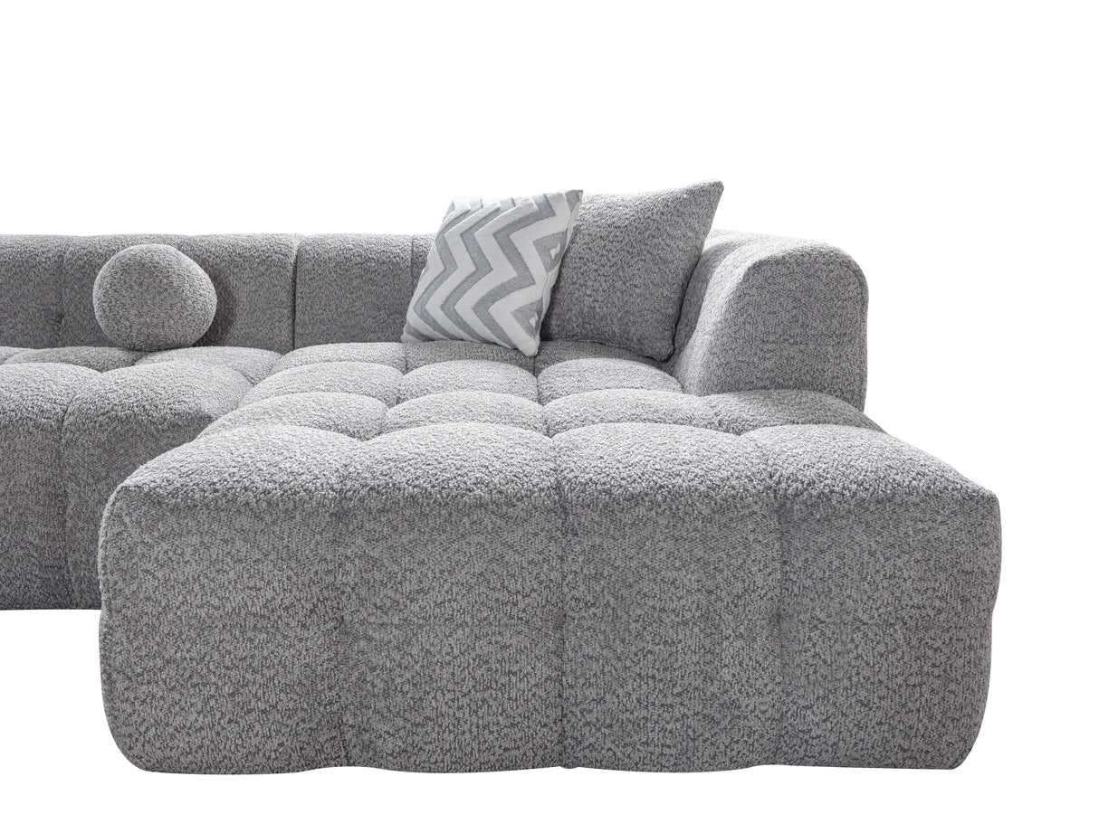 Ivy Gray Boucle RAF Sectional from Nova Furniture - Luna Furniture