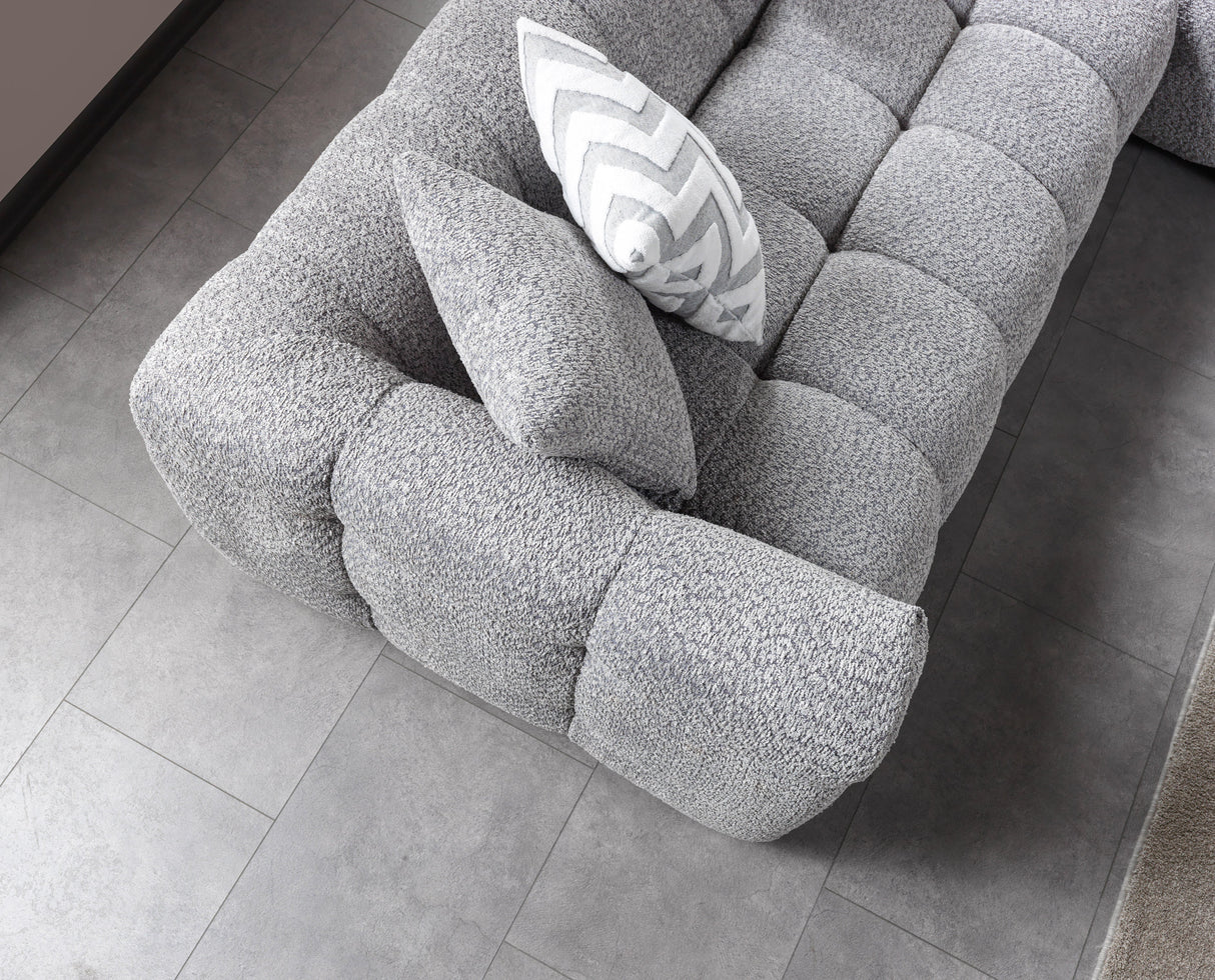 Ivy Gray Boucle RAF Sectional from Nova Furniture - Luna Furniture