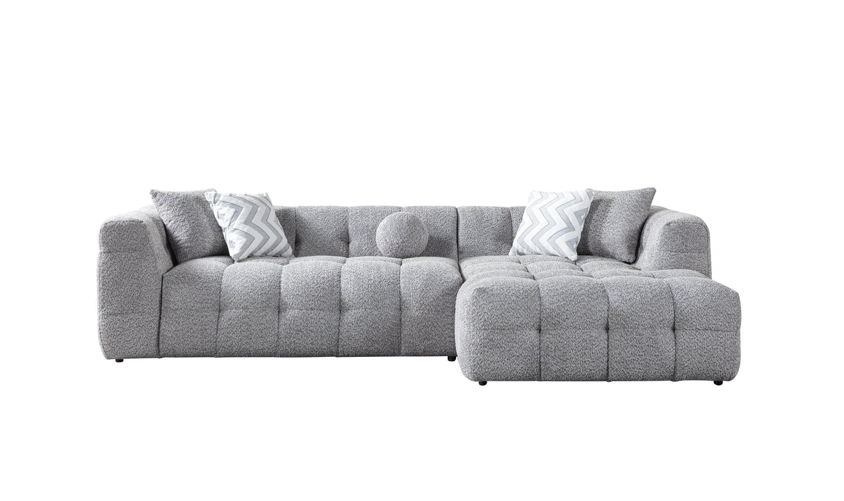 Ivy Gray Boucle RAF Sectional from Nova Furniture - Luna Furniture