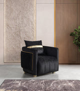 Carlina Black Velvet Chair from Nova Furniture - Luna Furniture