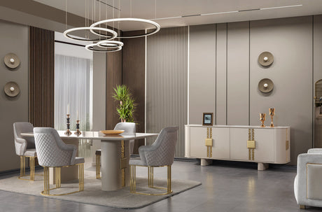 Carlina Ivory 7-Piece Dining Set from Nova Furniture - Luna Furniture