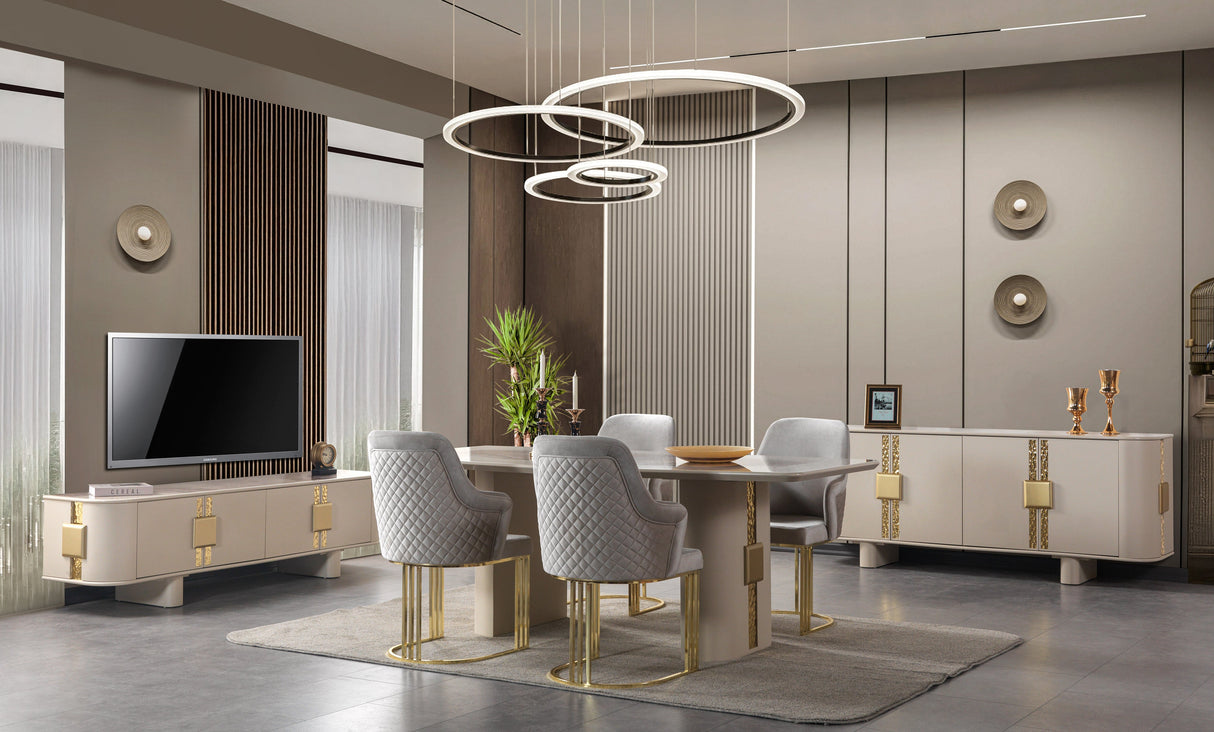 Carlina Ivory 7-Piece Dining Set from Nova Furniture - Luna Furniture
