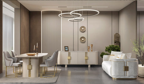 Carlina Ivory 7-Piece Dining Set from Nova Furniture - Luna Furniture