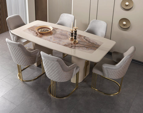 Carlina Ivory 7-Piece Dining Set from Nova Furniture - Luna Furniture