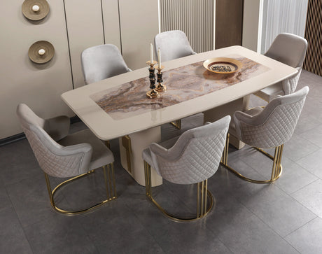 Carlina Ivory 7-Piece Dining Set from Nova Furniture - Luna Furniture