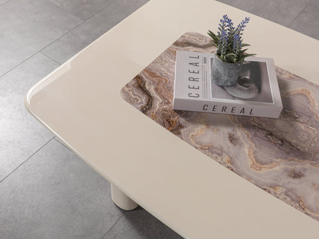 Carlina Ivory High-Gloss Coffee Table from Nova Furniture - Luna Furniture