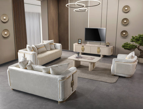 Carlina Ivory High-Gloss Coffee Table from Nova Furniture - Luna Furniture