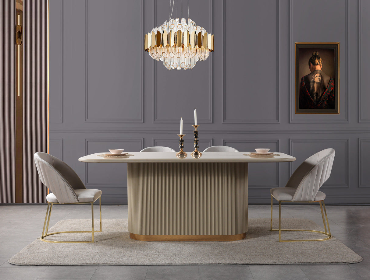 Milena Ivory 7-Piece Dining Set from Nova Furniture - Luna Furniture