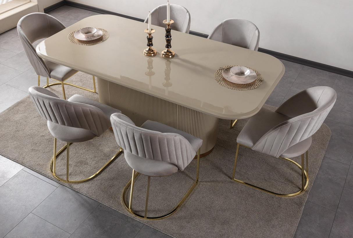 Milena Ivory 7-Piece Dining Set from Nova Furniture - Luna Furniture
