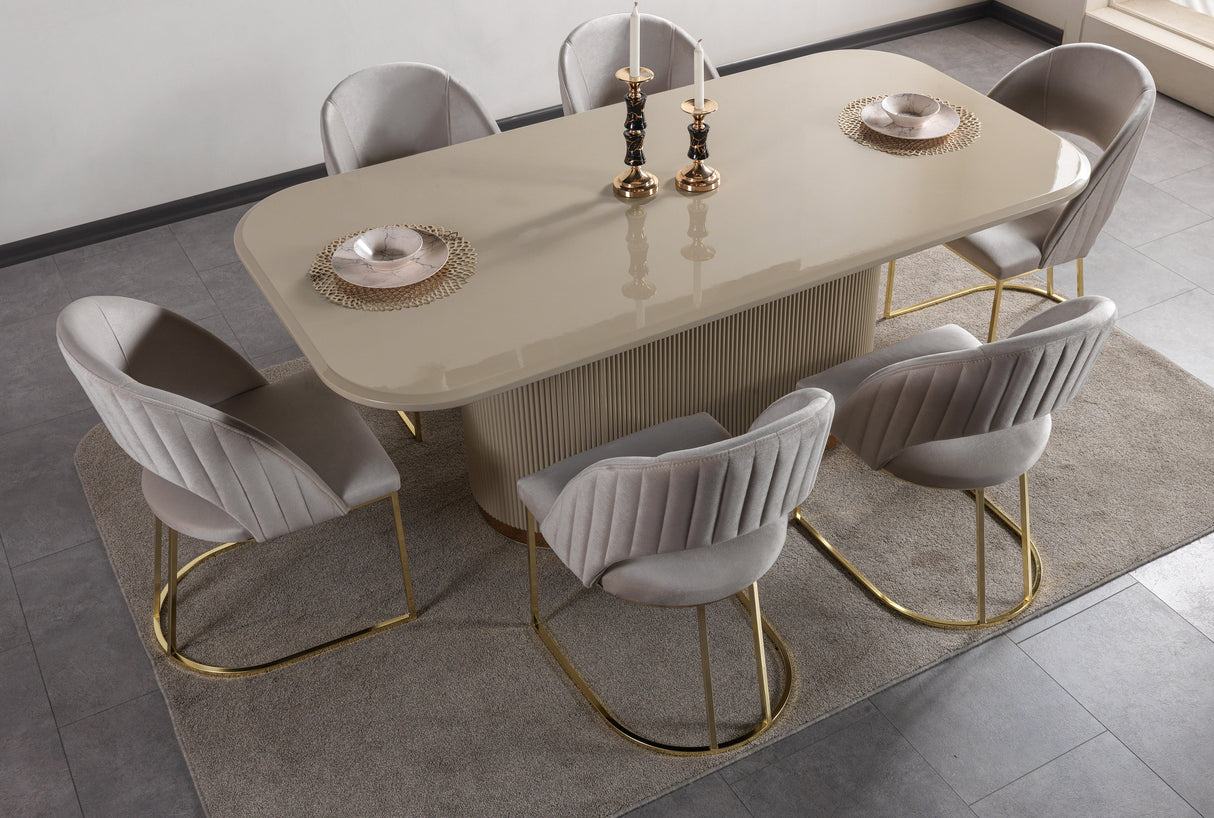 Milena Ivory 7-Piece Dining Set from Nova Furniture - Luna Furniture