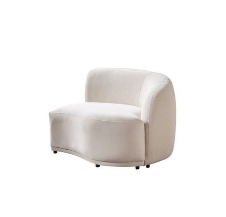 Bonita Ivory Velvet 3-Piece Curved Sectional from Nova Furniture - Luna Furniture
