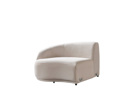 Bonita Ivory Velvet 3-Piece Curved Sectional from Nova Furniture - Luna Furniture