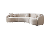 Bonita Ivory Velvet 3-Piece Curved Sectional from Nova Furniture - Luna Furniture