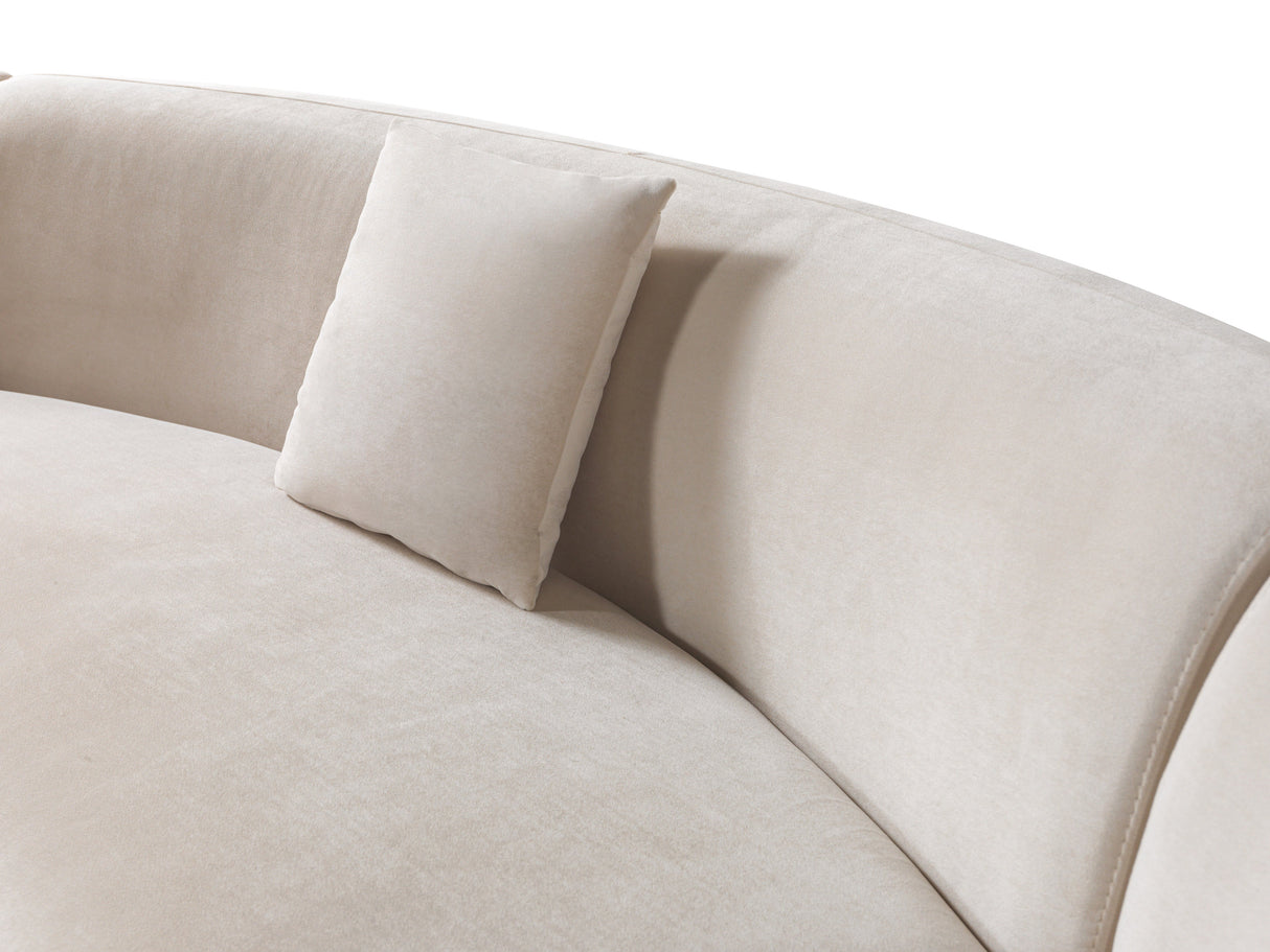 Bonita Ivory Velvet 3-Piece Curved Sectional from Nova Furniture - Luna Furniture