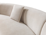 Bonita Ivory Velvet 3-Piece Curved Sectional from Nova Furniture - Luna Furniture
