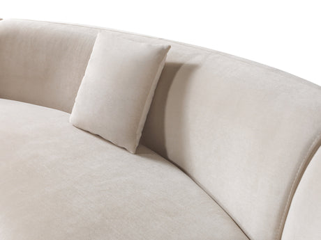 Bonita Ivory Velvet 3-Piece Curved Sectional from Nova Furniture - Luna Furniture