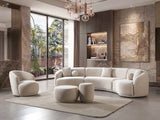 Bonita Ivory Velvet 3-Piece Curved Sectional from Nova Furniture - Luna Furniture