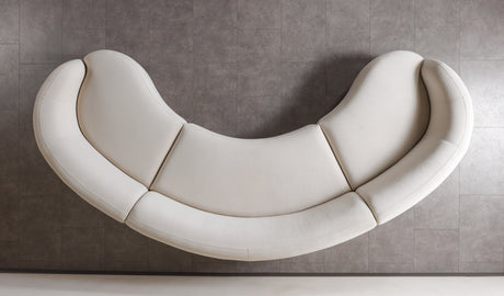 Bonita Ivory Velvet 3-Piece Curved Sectional from Nova Furniture - Luna Furniture