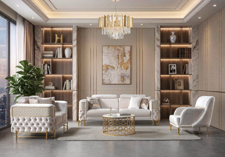 Fabiana Ivory Velvet Sofa & Loveseat from Nova Furniture - Luna Furniture