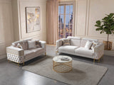 Fabiana Ivory Velvet Sofa & Loveseat from Nova Furniture - Luna Furniture