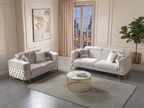 Fabiana Ivory Velvet Loveseat from Nova Furniture - Luna Furniture