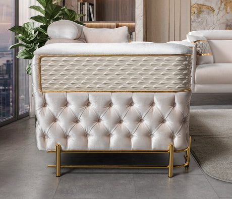 Fabiana Ivory Velvet Sofa & Loveseat from Nova Furniture - Luna Furniture