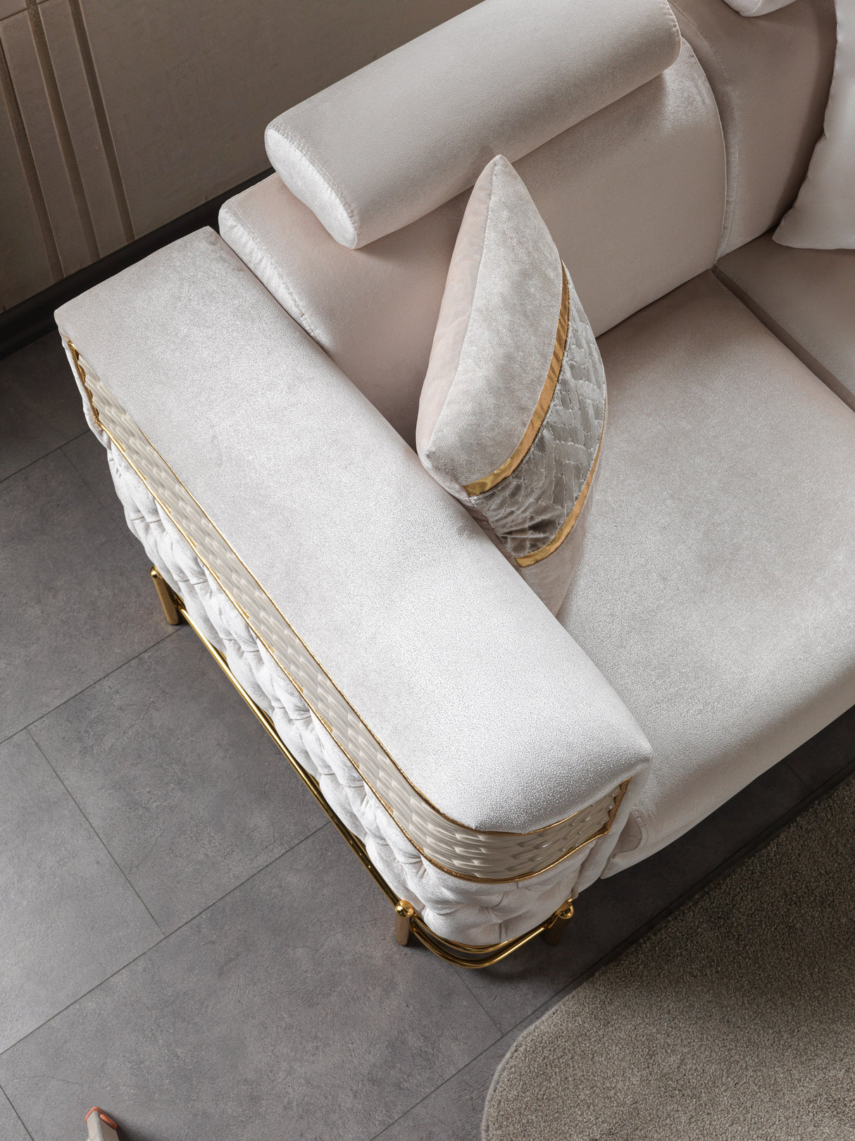 Fabiana Ivory Velvet Sofa & Loveseat from Nova Furniture - Luna Furniture