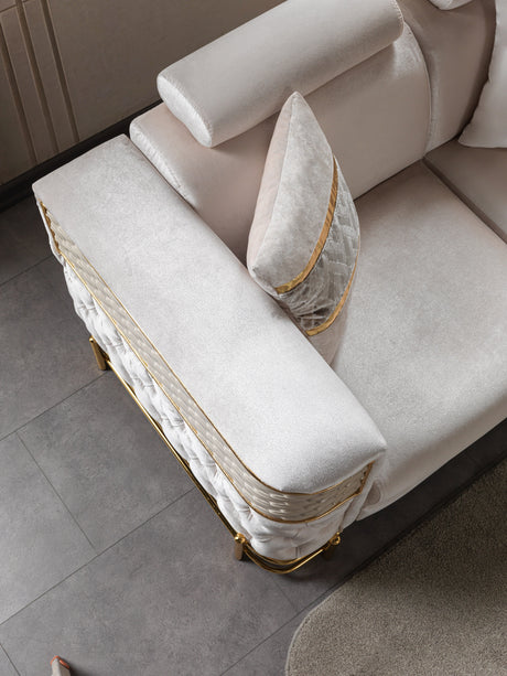 Fabiana Ivory Velvet Loveseat from Nova Furniture - Luna Furniture