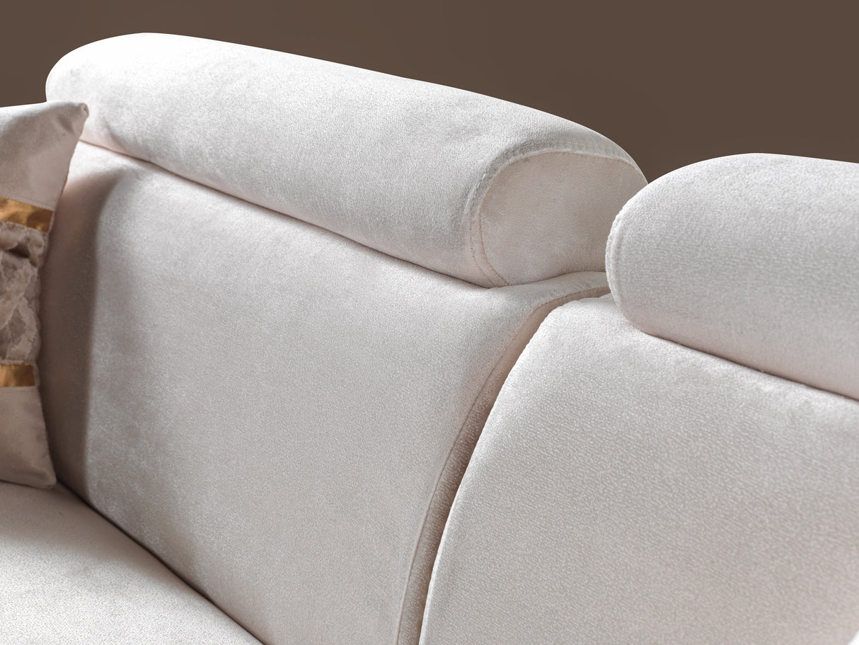 Fabiana Ivory Velvet Loveseat from Nova Furniture - Luna Furniture