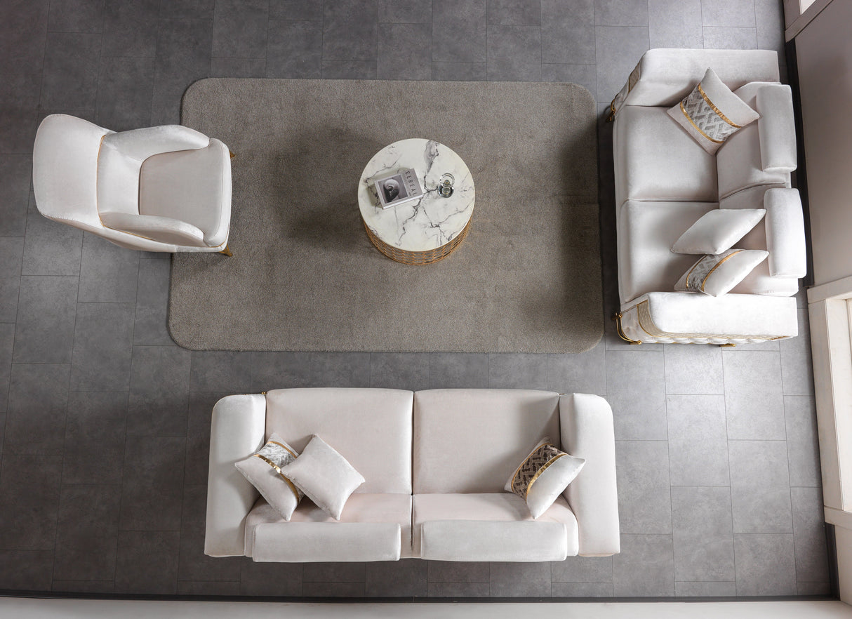 Fabiana Ivory Velvet Loveseat from Nova Furniture - Luna Furniture