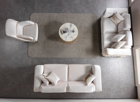 Fabiana Ivory Velvet Loveseat from Nova Furniture - Luna Furniture