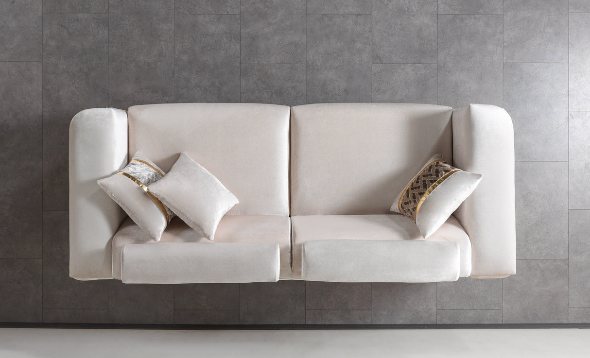 Fabiana Ivory Velvet Sofa from Nova Furniture - Luna Furniture
