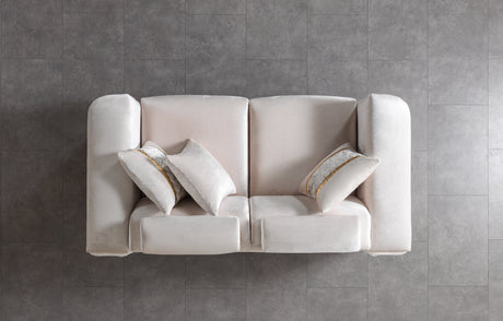 Fabiana Ivory Velvet Loveseat from Nova Furniture - Luna Furniture