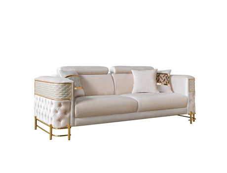 Fabiana Ivory Velvet Sofa & Loveseat from Nova Furniture - Luna Furniture