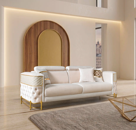 Fabiana Ivory Velvet Sofa & Loveseat from Nova Furniture - Luna Furniture