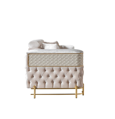 Fabiana Ivory Velvet Loveseat from Nova Furniture - Luna Furniture