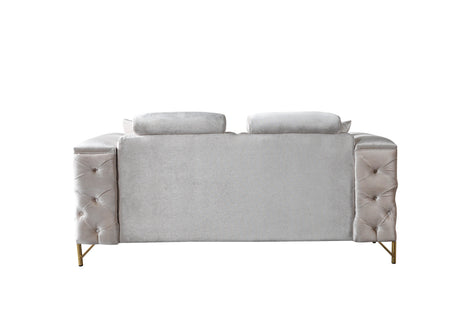Fabiana Ivory Velvet Sofa & Loveseat from Nova Furniture - Luna Furniture