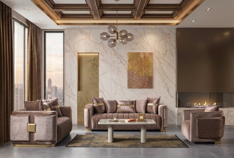 Carlina Coffee/Gold Velvet Chair from Nova Furniture - Luna Furniture