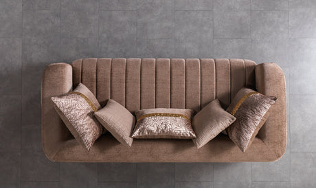 Carlina Coffee/Gold Velvet Sofa & Loveseat from Nova Furniture - Luna Furniture